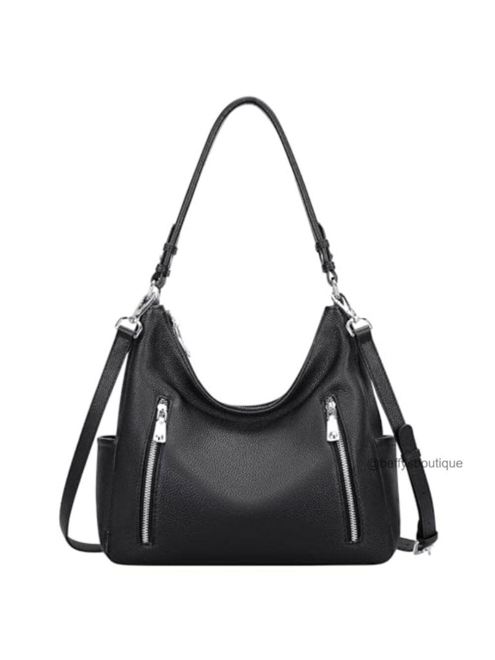 Genuine Leather Hobo Shoulder Bag Medium Crossbody Purse for Women